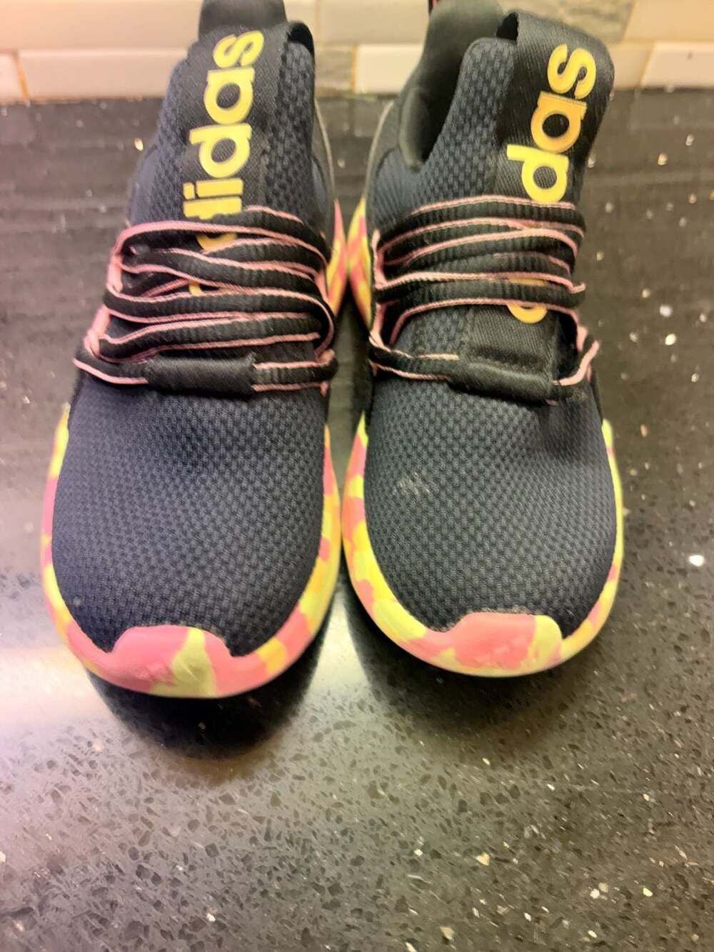 Adidas Lite Racer Adapt 7.0 K Size 13.5 Black Bliss Pink Slip On Sneakers